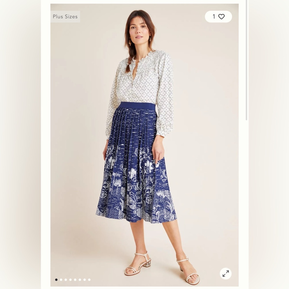 NWT Anthropologie Haven Pleated Knit Midi Skirt